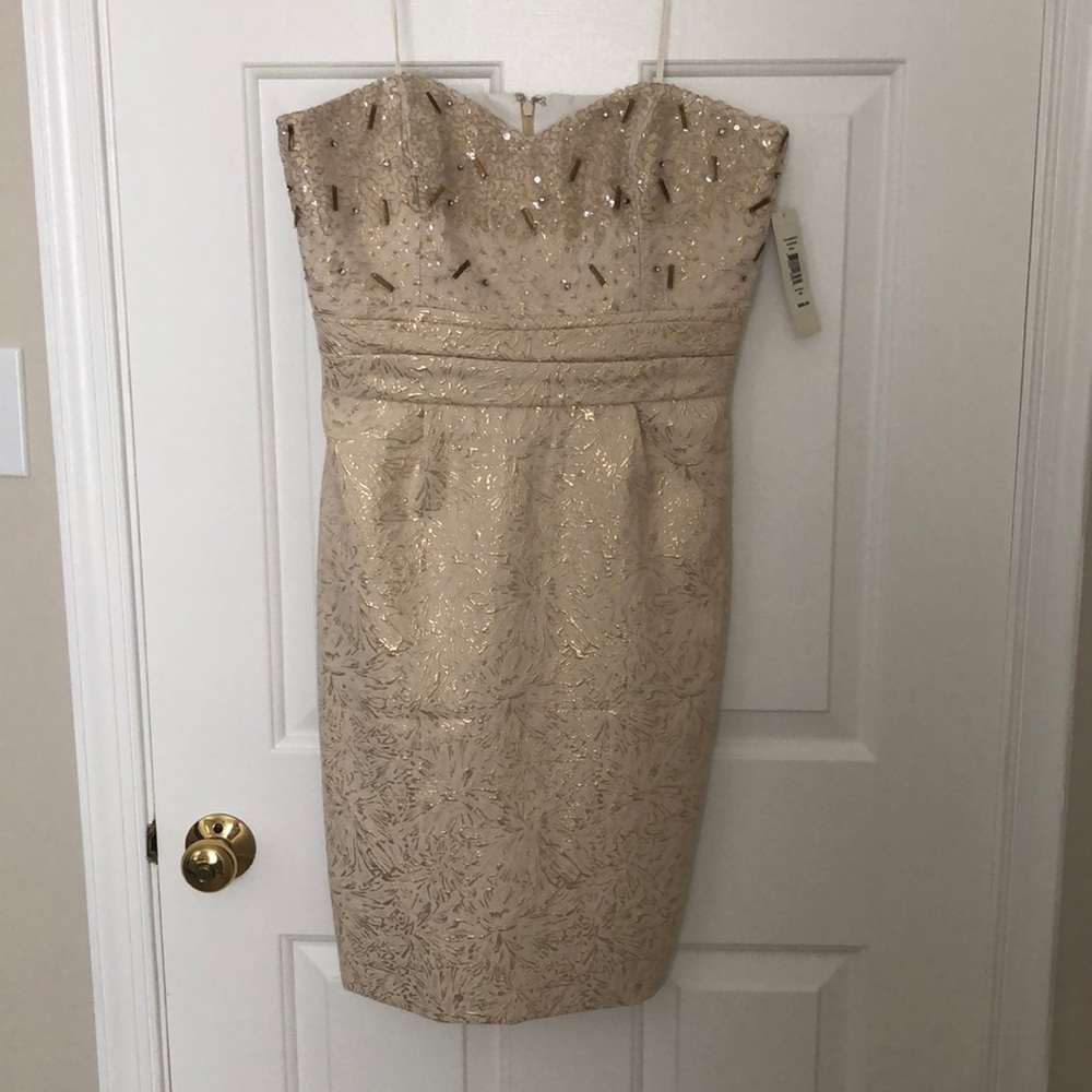 NWT Badgley Mischka Strapless Cocktail Dress